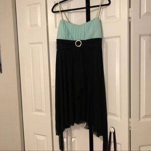 Black and teal dress